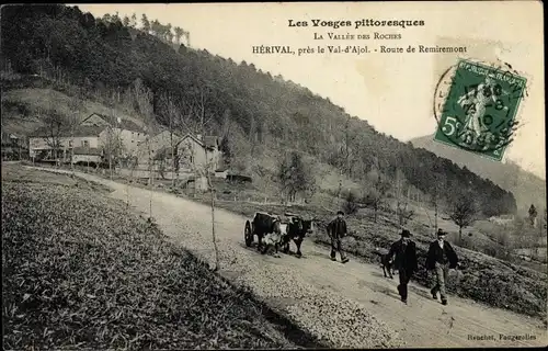 Ak Herival Lothringen Vosges, Route de Remiremont, Vallee des Roches