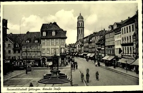 Ak Göttingen in Niedersachsen, Weender Straße, Brunnen, Tengelmann