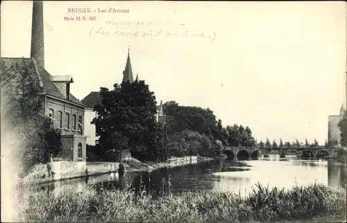 Ak Bruges Brügge Flandern Westflandern, Lac d'Amour