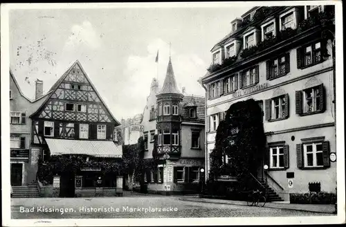 Ak Bad Kissingen Unterfranken Bayern, Historische Marktplatzecke