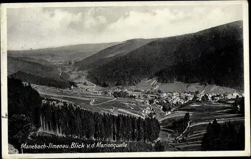 Ak Manebach Ilmenau Thüringen, Blick von der Marienquelle