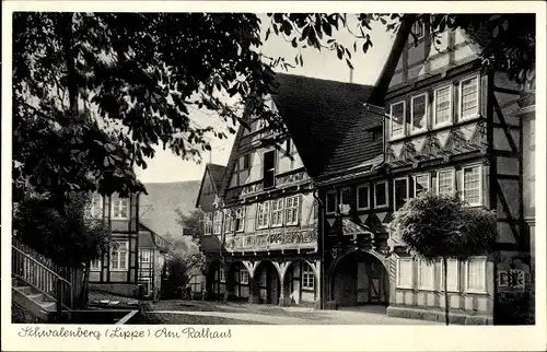 Ak Schieder Schwalenberg Nordrhein Westfalen, Am Rathaus