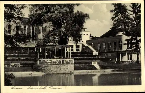 Ak Weimar in Thüringen, Weimarhalle, Terrassen