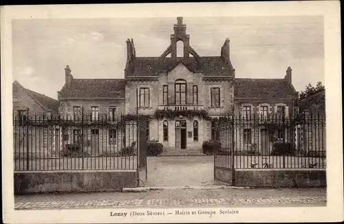 Ak Lezay Deux Sèvres, Mairie et Groupe Scolaire
