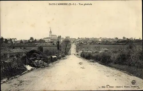 Ak Faye l'Abbesse Deux Sèvres, Vue générale