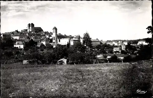 Ak Gourdon Lot, Vue générale, église