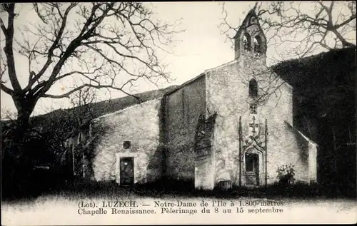 Ak Luzech Lot, Notre Dame de l'Ile, Chapelle Renaissance, vue extérieure