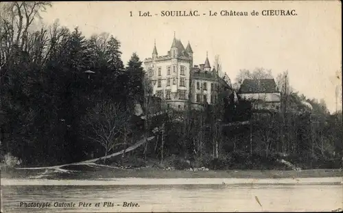 Ak Souillac Lot, Château de Cieurac, vue générale