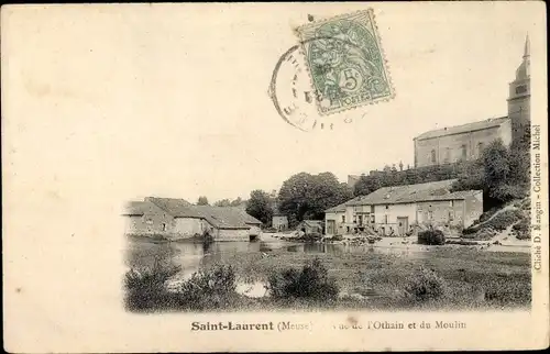 Ak Saint Laurent Meuse, Vue de l'Othain et du Moulin