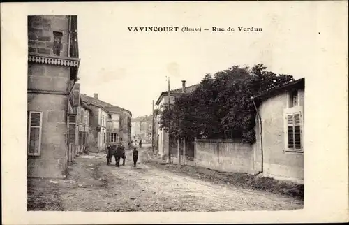 Ak Vavincourt Meuse, Rue de Verdun