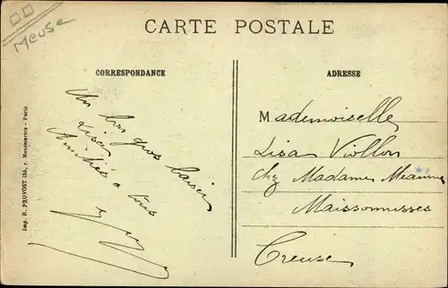 Ak Villotte devant Louppy Meuse, Les ruines après le bombardement