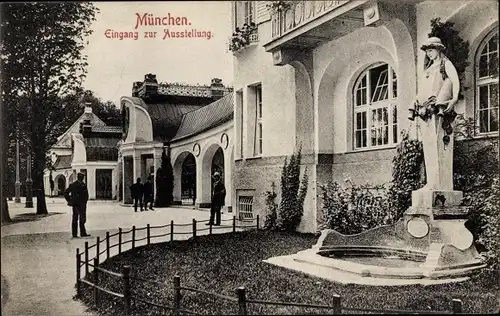 Ak München Bayern, Eingang zur Ausstellung