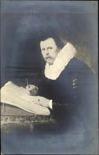 Künstler Ak Rembrandt, Portrait d'un Calligraphe