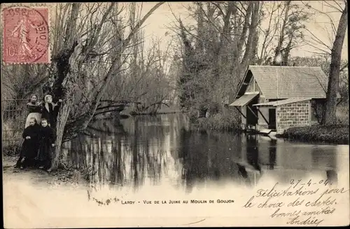 Ak Lardy Essonne, vue de la Juine au Moulin de Goujon