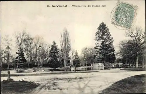 Ak Le Vésinet Yvelines, Perspective du Grand Lac