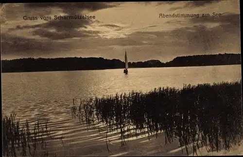 Ak Bad Saarow Pieskow Kreis Oder Spree, Abendstimmung am See