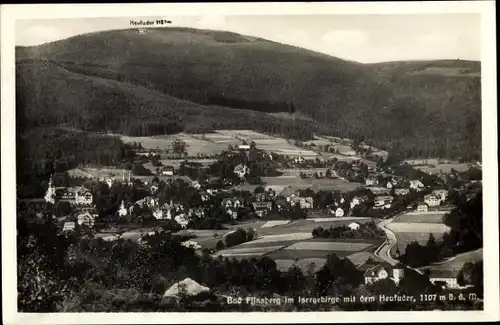 Ak Świeradów Zdrój Bad Flinsberg Schlesien, Panorama vom Ort und Heufuder