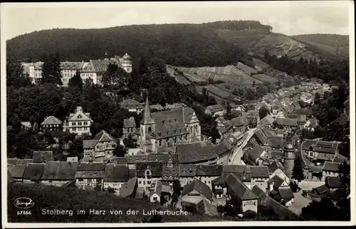 Ak Stolberg Südharz, Ort von der Lutherbuche gesehen