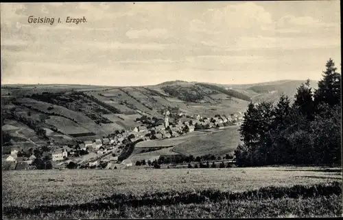 Ak Geising Altenberg Erzgebirge, Panorama vom Ort