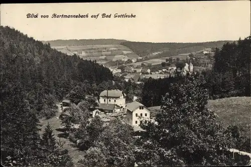 Ak Bad Gottleuba in Sachsen, Blick von Hartmannsbach auf den Ort