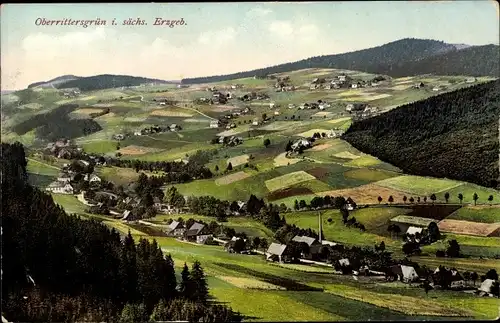 Ak Oberrittersgrün Breitenbrunn im Erzgebirge, Panorama