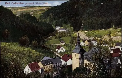 Ak Bad Gottleuba in Sachsen, Panorama vom Ort, Turm