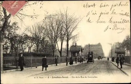 Ak Levallois Perret Hauts de Seine, Fin de la Rue de Courcelles