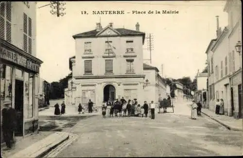 Ak Nanterre Hauts de Seine, Place de la Mairie, Rathaus, Kinder