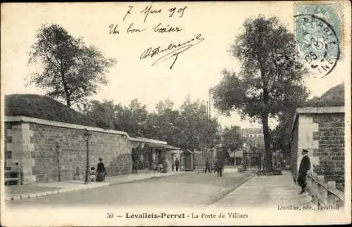 Ak Levallois Perret Hauts de Seine, La Porte de Villiers