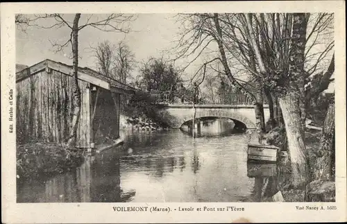 Ak Voilement Meuse, Lavoir et Pont sur l'Yvere