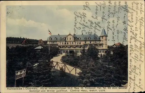 Ak Hahnenklee Bockswiese Goslar, Hotel Hahnenkleeer Hof