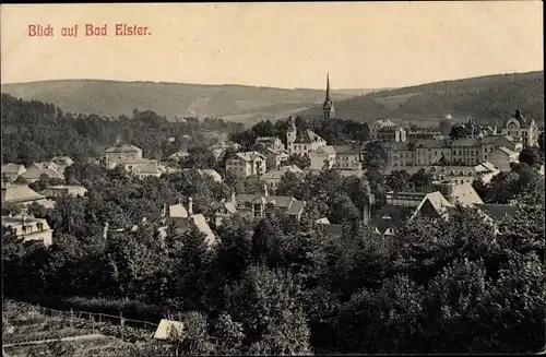 Ak Bad Elster im Vogtland, Blick auf den Ort