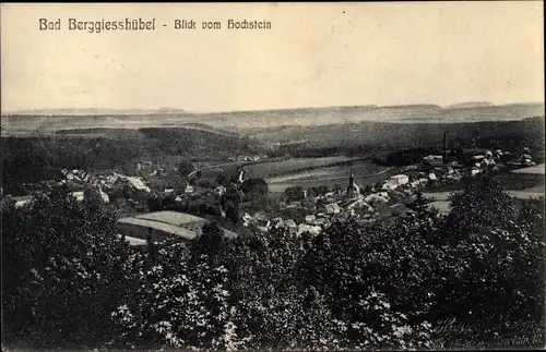 Ak Berggießhübel in Sachsen, Blick vom Hochstein, Panorama vom Ort