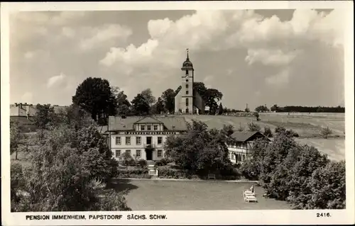 Ak Papstdorf Gohrisch Sächs. Schweiz, Pension Immenheim mit Umgebung