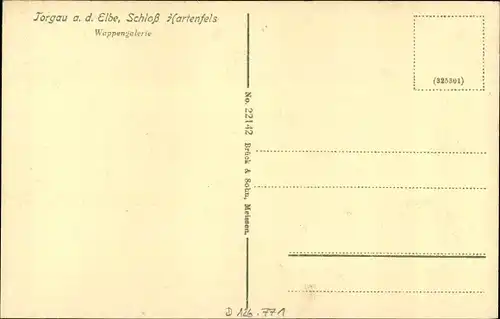 Ak Torgau an der Elbe Nordsachsen, Blick auf die Wappengalerie am Schloss Hartenfels