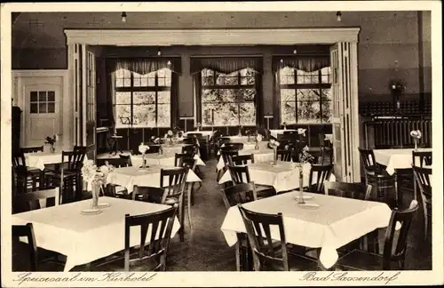 Ak Bad Sassendorf im Kreis Soest, Blick auf den Speisesaal im Kurhotel von R. Neundorf