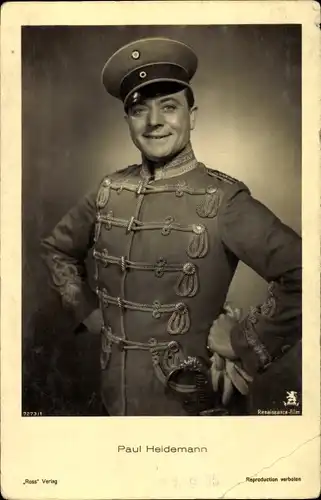 Ak Schauspieler Paul Heidemann, Portrait in Uniform, Ross Verlag 7273/1