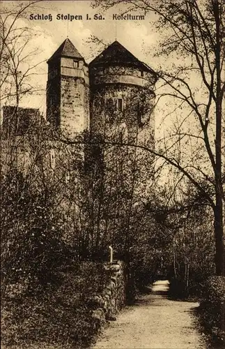 Ak Stolpen in Sachsen, Blick auf das Schloss, Koselturm