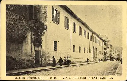 Ak Laterano Lateran Lazio, Via S. GIovanni, Maison Généralice O. C. R. 