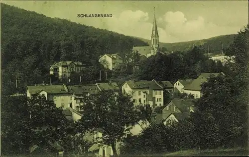 Ak Schlangenbad im Rheingau Taunus Kreis, Blick auf Stadt und Kirche