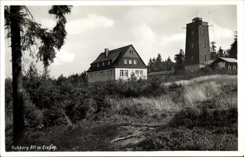 Ak Schönheide im Erzgebirge Sachsen, Kuhberg, Neues Berghaus, Prinz Georg Turm