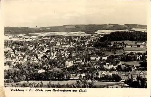 Ak Kirchberg in Sachsen, Blick vom Borbergturm zur Stadt 