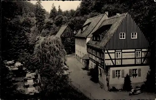 Ak Kleinhennersdorf Gohrisch in Sachsen, Waldidyll Liethenmühle, Gastwirtschaft