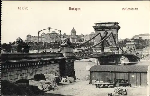 Ak Budapest Ungarn, Kettenbrücke, bánchid