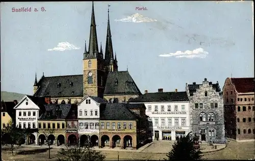 Ak Saalfeld an der Saale Thüringen, Blick auf den Markt