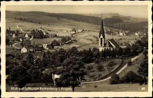 Ak Rechenberg Bienenmühle Erzgebirge, Ort mit Umgebung, Kirche