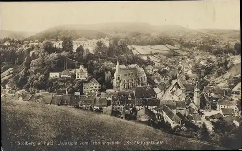 Ak Stolberg Südharz, Panorama vom Ort, Talblick vom Erholungsheim Kraftfahrer Dank