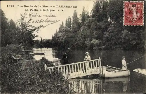 Ak Lavarenne Val de Marne, La Peche a la Ligne
