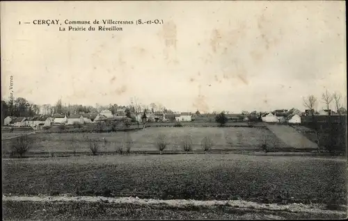 Ak Cercay Villecresnes Val de Marne, La Prairie du Réveillon, Vue générale