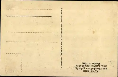 Ak Goslar in Niedersachsen, Kunstuhr gefertigt aus Strohhalmen, August Lehrke
